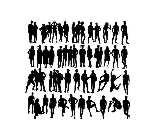 Activities Silhouette People art vector design