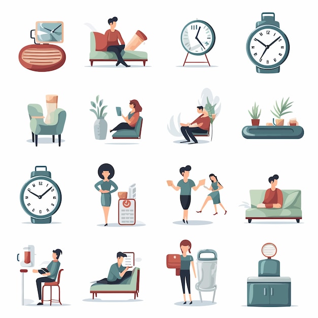 Вектор activity_daily_routine_icons_set_vector