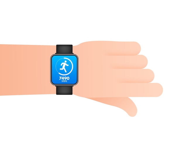 Vector activity and fitness tracker app app for morning jogging or fitness walk steps