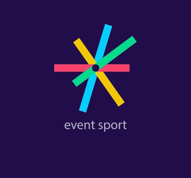 Activity sports bars logo Unique design color transitions Creative geometric bars logo template