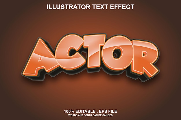 Vector actor text effect editable