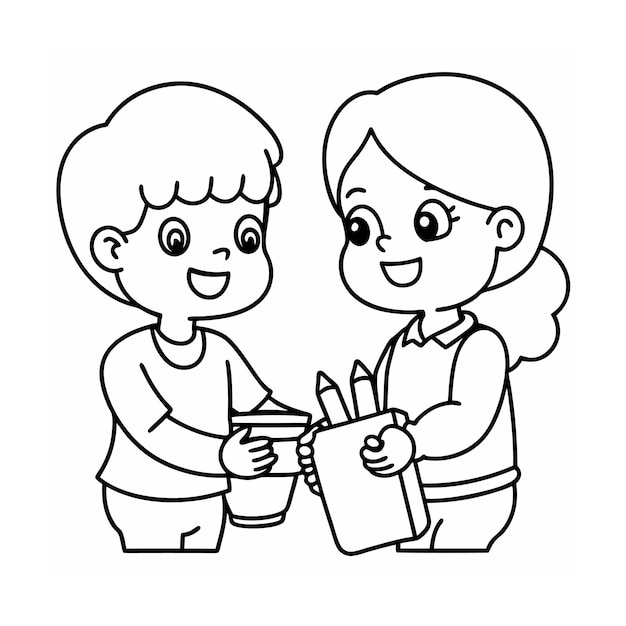 Vector acts of care coloring pages