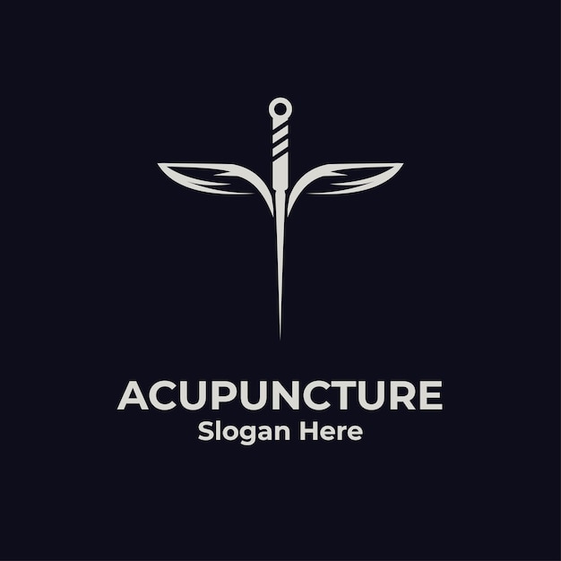 Acupunctuur Platte Logo Vector