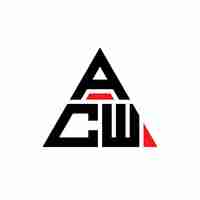 Vector acw triangle letter logo design with triangle shape acw triangle logo design monogram acw triangle vector logo template with red color acw triangular logo simple elegant and luxurious logo