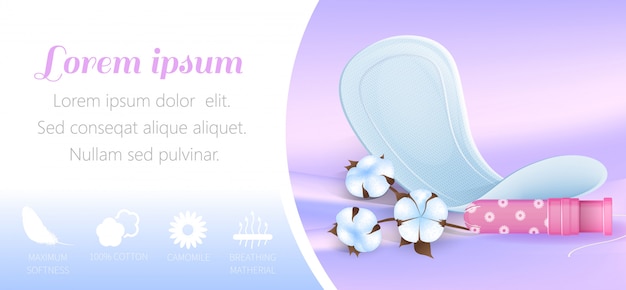 Ad Banner template Presenting Menstruation Blood Absorbents
