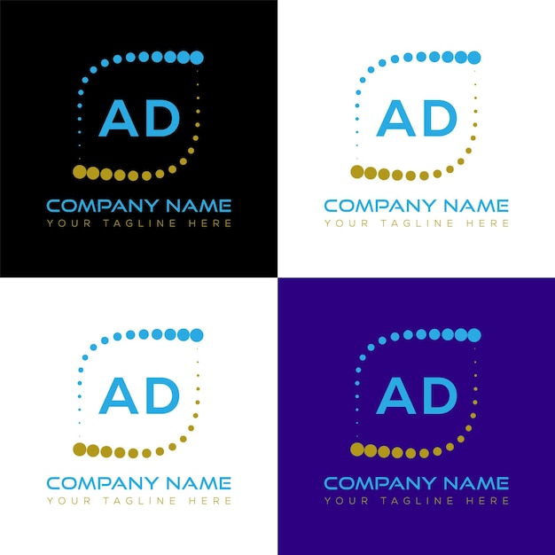 AD eerste moderne logo ontwerp vector pictogrammalplaatje