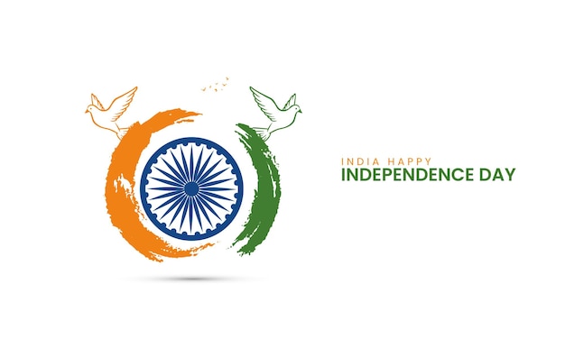Реклама дня независимости с флагом и словами "Индия"