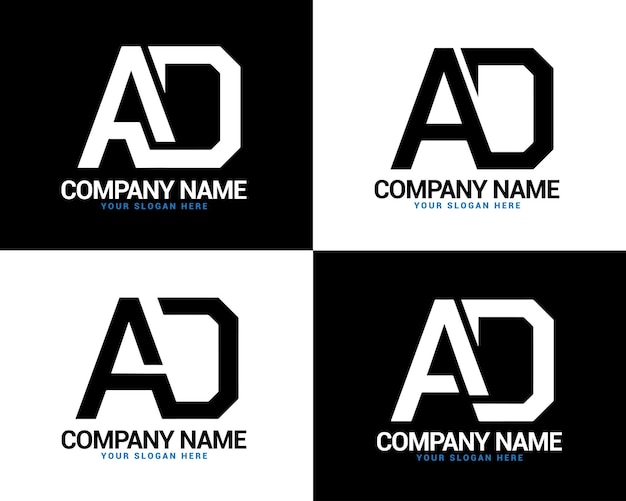 Ad letter logo,da letter logo set