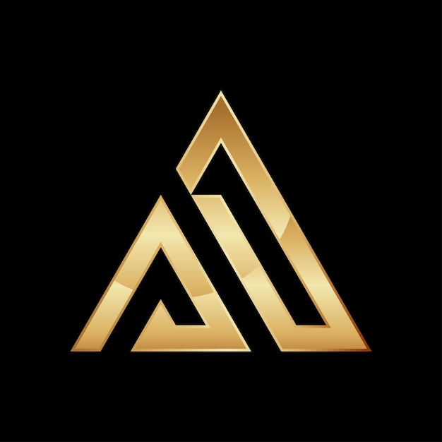 AD Letter Mark Logo Triangle Shape Design