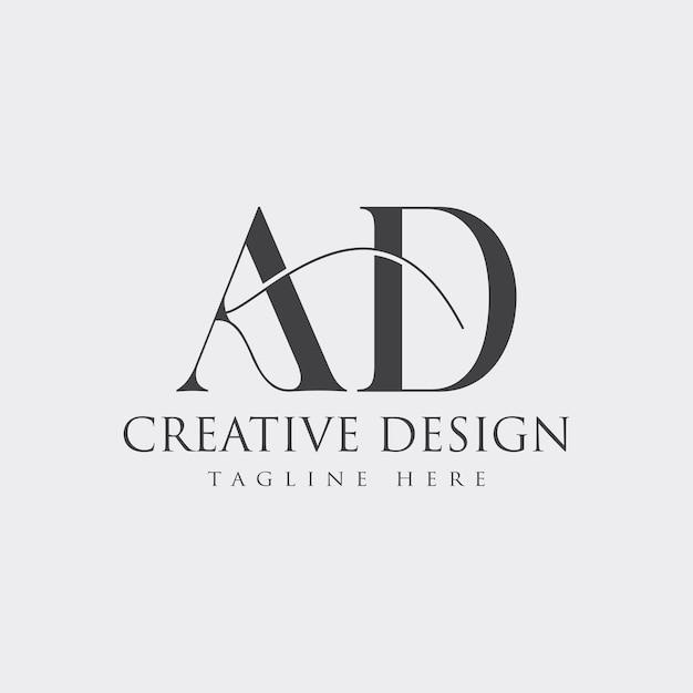 AD logo design vector illustration template design.