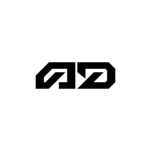 AD Monogram Logo Design letter tekst naam symbool monochroom logo alfabet karakter eenvoudig logo