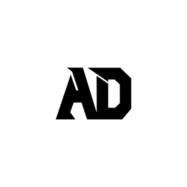 Ad monogram logo design letter text name symbol monochrome logotype alphabet character simple logo