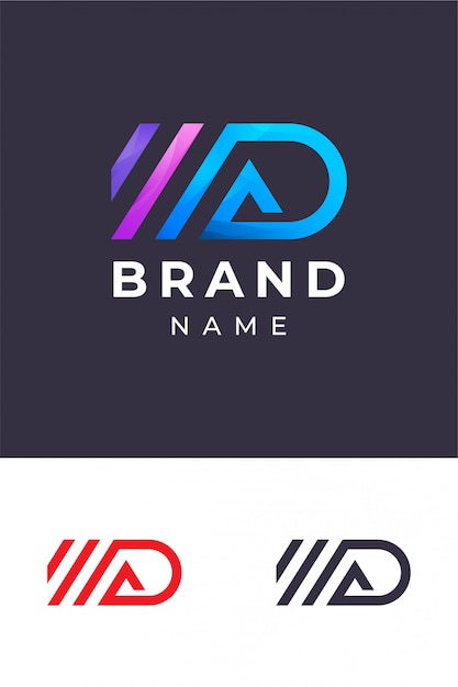 Vector ad monogram logo template