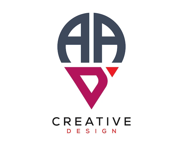 ADA letter location shape logo design ADA letter location logo simple design1
