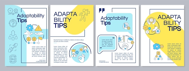 Vector adaptability tips blue and yellow brochure template