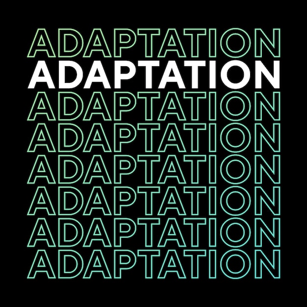 Adaptation text effect gradient typography book related word t-shirt design