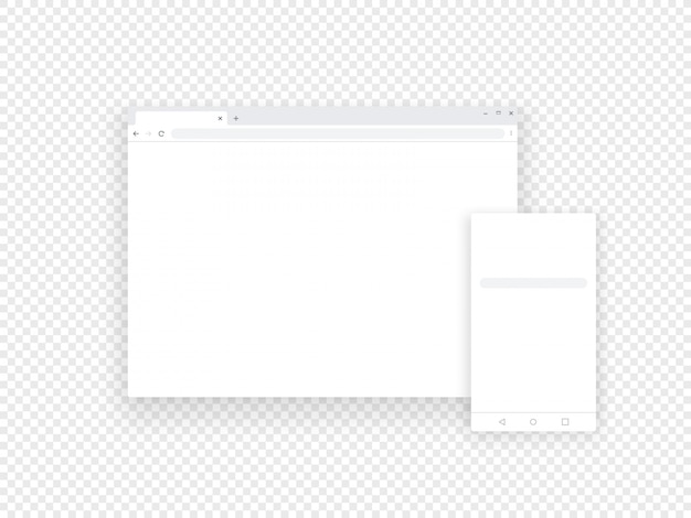 Adaptieve mobiele en webbrowsers geïsoleerd op transparant