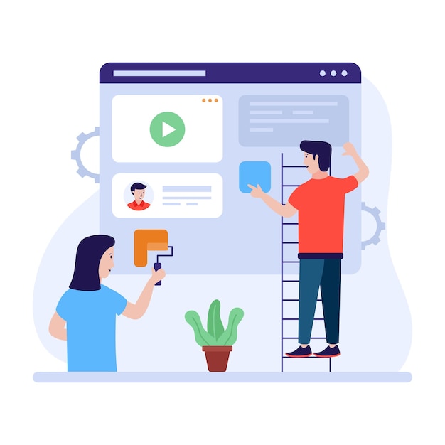 An adaptive responsive design flat illustration