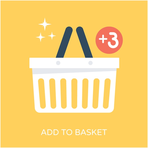 Vector add to basket flat vector icon