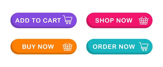 Vector add to cart button web button with shopping cart icon