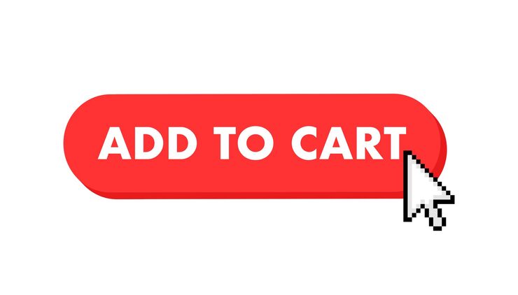Vector add to cart button with cursor pointer click vector web button