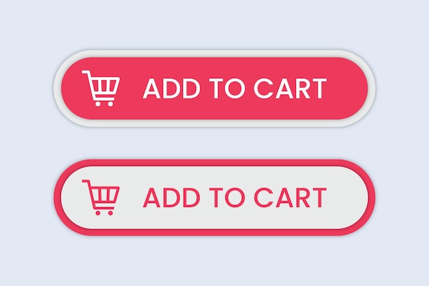 Add to cart buttons with shopping cart icon vector