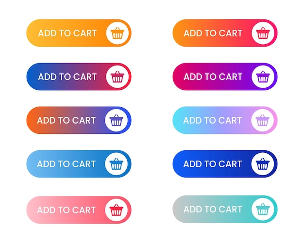 Add to Cart gradient button with cart symbol. Buy now icon web site and UI. Vector icon.