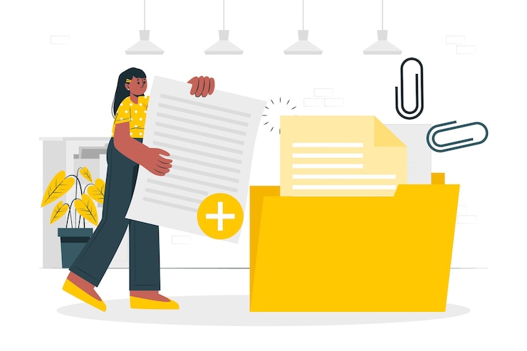 Vector add files concept illustration