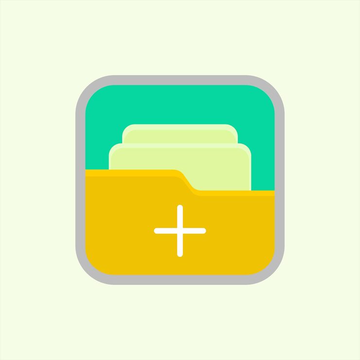 Vector add folder icon icon related to design elements suitable for web site app user interfaceselement printable etc flat icon style simple vector design editable