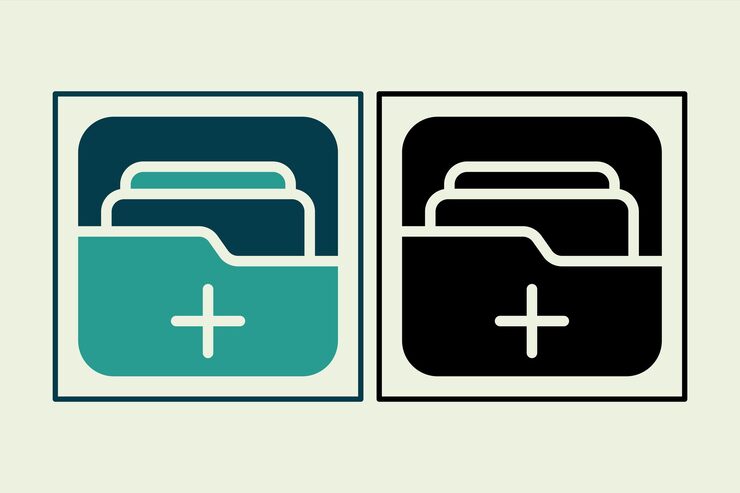 Vector add folder icon icon related to ui elements suitable for web site app user interfaceselement printable etc solid icon style simple vector design editable
