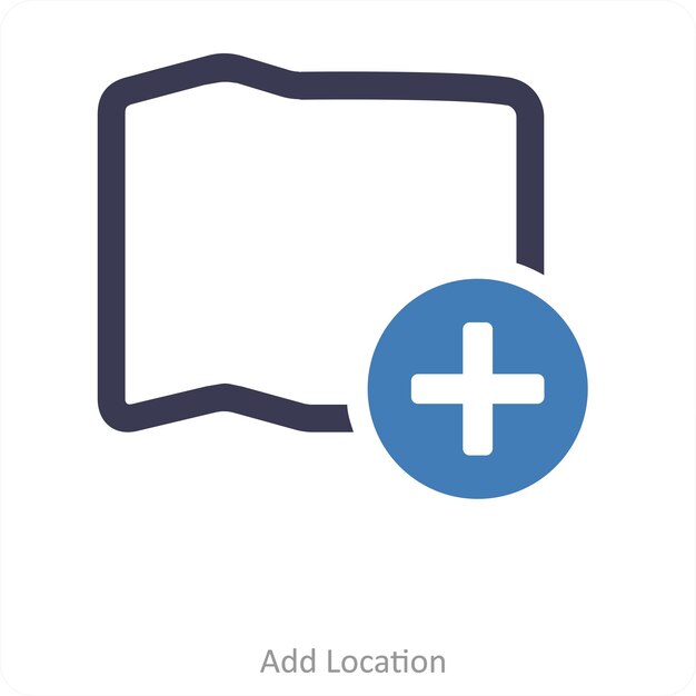 Vector add location and marker icon concept