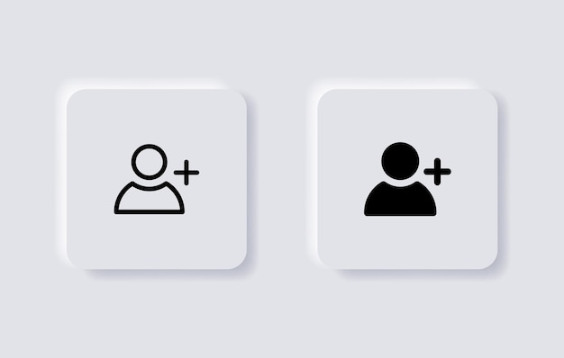 Aggiungi nuova icona utente rofile avatar con più nei pulsanti neumorfismi o icone dell'app ui ux in stile neumorfico