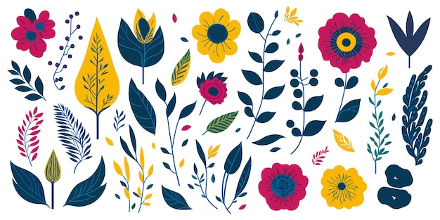 Vector add some charm to your projects with a set of handdrawn blossom vectors