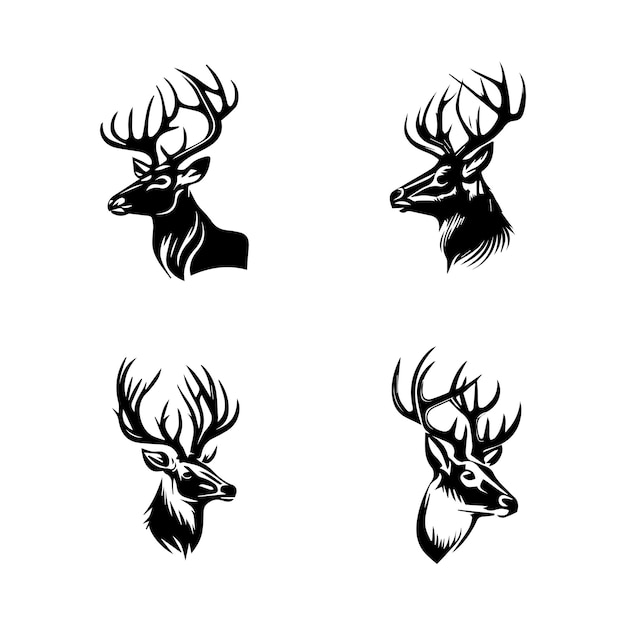 Add a touch of grace to your project with our deer logo silhouette collection