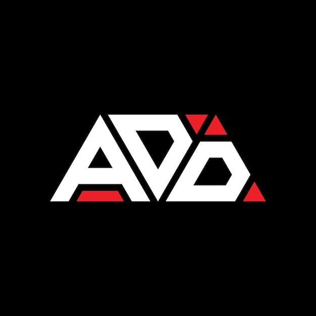 增加三角形字母標誌設計與三角形 ADD 三角形標誌設計 單字 ADD三角形向量標誌模板與紅色 ADD 三邊形標誌 簡單 優雅和豪華 ADD 標誌