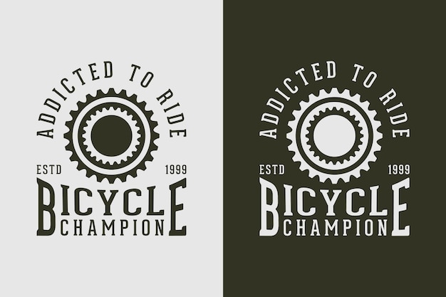 Vettore addicted to ridequote slogan vintage vecchio stile bicicletta ciclismo t-shirt design