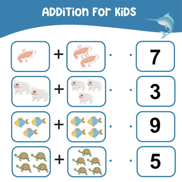 Vector addition for kids worksheet kids educational game lets count together