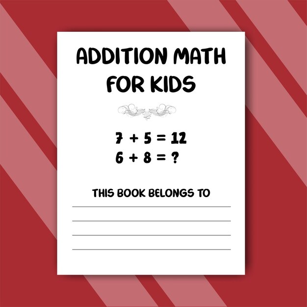 Addition math learning with solutions for preschooler kids