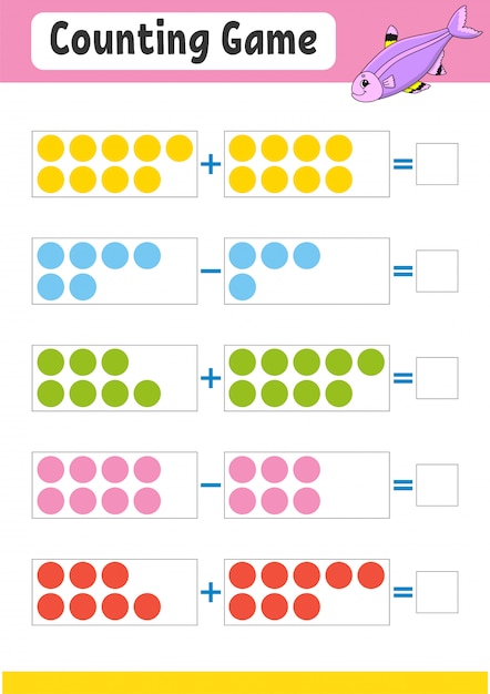 Addition and subtraction, Task for kids. 