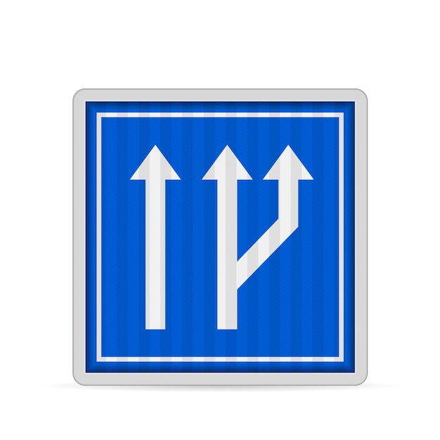 Additional lane road sign