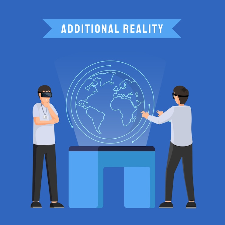 Vector additional reality vr futuristic illustration