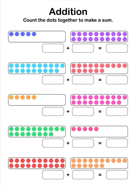 Additions up to 40. Count the dots together to make a sum.