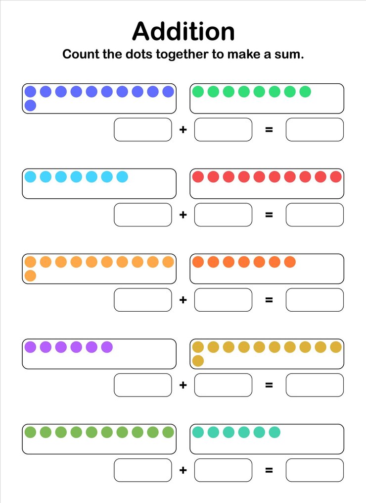 Additions up to 40. Count the dots together to make a sum.