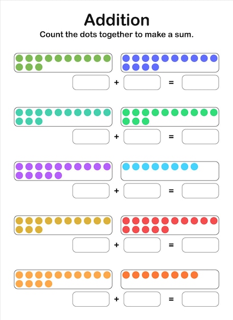 Vector additions up to 40. count the dots together to make a sum.