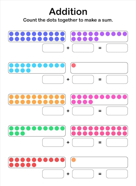 Vector additions up to 40. count the dots together to make a sum.