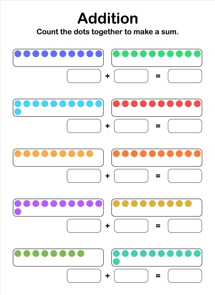 Additions up to 40. Count the dots together to make a sum.