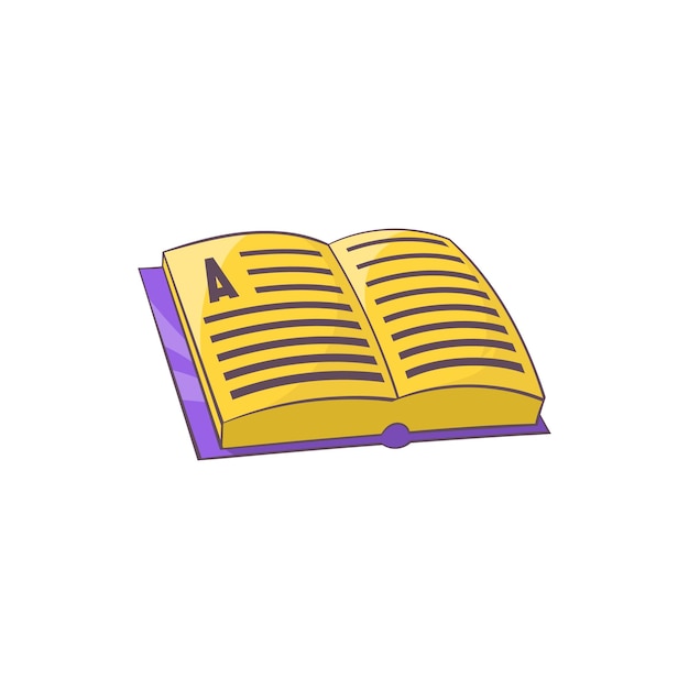 Address book icon in cartoon style on a white background