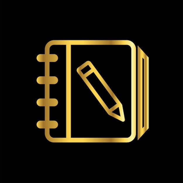 address book icon vector template logo trendy collection flat design gold