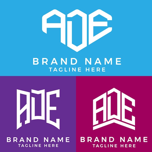벡터 ade 문자 로고. ade 최고의 벡터 이미지. 기업가와 비즈니스를 위한 ade 모노그램 로고 디자인.