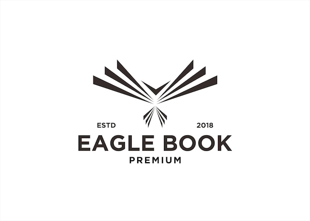 adelaar combinatie met boek logo ontwerp vectorillustratie